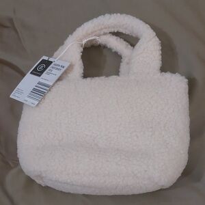 Chic Cream Sherpa Tote Bag